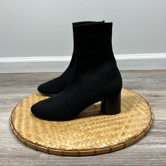 Vince Tasha Rib-Knit Cylinder Heel Sock Booties - Picture 3 of 7